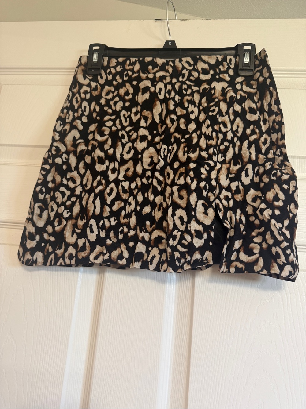 H&M Leopard Print Mini Skirt - Black and Brown